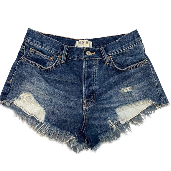 Free People Pants - Free People We the Free High Rise Distressed Jean Shorts Size 27